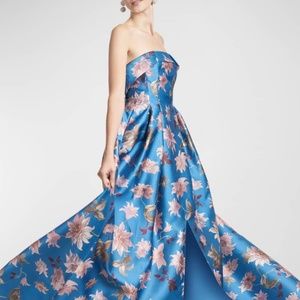 Sachin + Babi Strapless Brielle Gown in Slate Dalia Multi